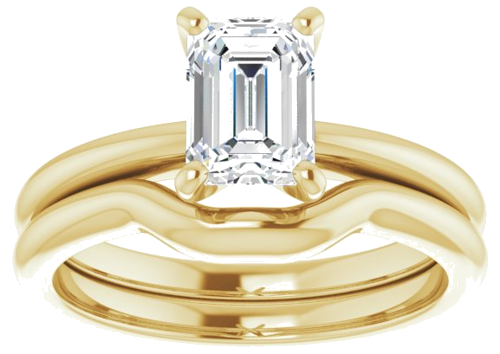 Sužadėtuvių Žiedas „Solitaire“ 585 Geltonojo Aukso Emerald 7mm x 5mm (8)