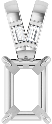 Pakabukas „Accented“ 585 Baltojo Aukso Emerald 7mm x 5mm (1)