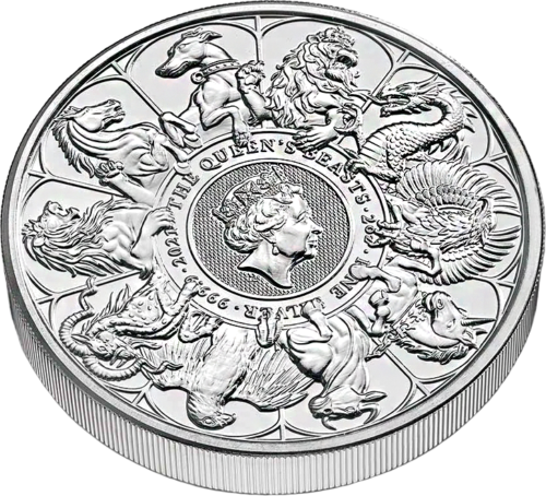 2 oz Звери Королевы: Завершение 2021 Великобритания серебряная монета (2)
