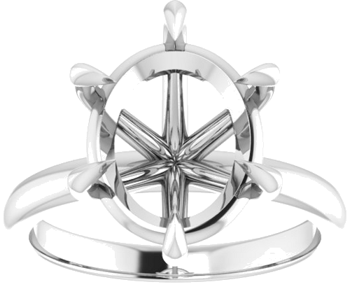 14K White 12x10 mm Oval Solitaire Engagement Ring Mounting (3)