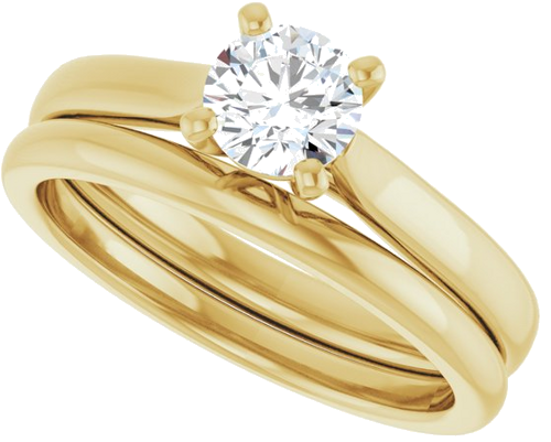 14K Yellow 5.2 mm Round Engagement Ring Mounting (10)