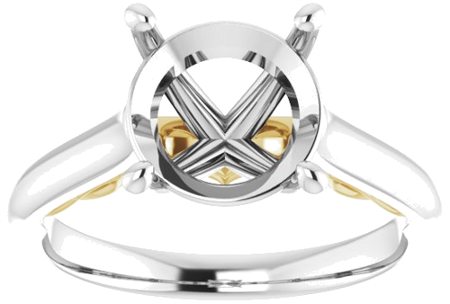 14K White   Yellow 9.4 mm Round Engagement Ring Mounting (3)