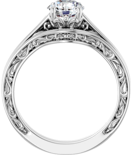 14K White 6.5 mm Round Solitaire Engagement Ring Mounting (7)