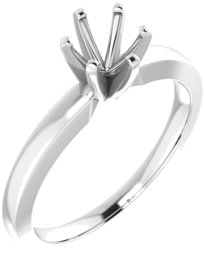 Sterling Silver 5.5 mm Round Solitaire Engagement Ring Mounting (1)