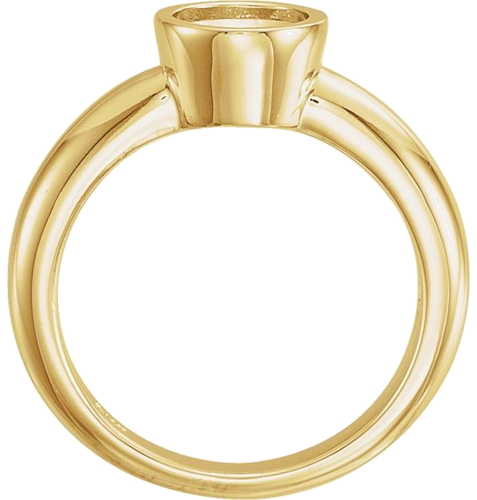 14K Yellow 6.5 mm Round Bezel-Set Engagement Ring Mounting (2)