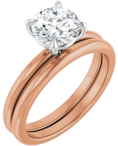 14K Rose White 7 mm Round Solitaire Engagement Ring Mounting (6)