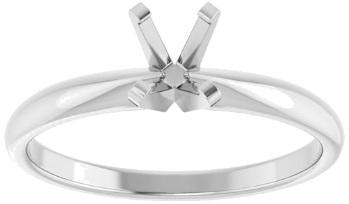 14K White 6.5 x 4.5 mm Oval Solitaire Engagement Ring Mounting (3)