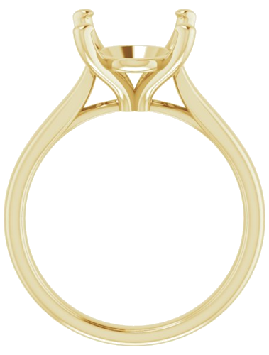 14K Yellow 12x10 mm Oval Engagement Ring Mounting (2)