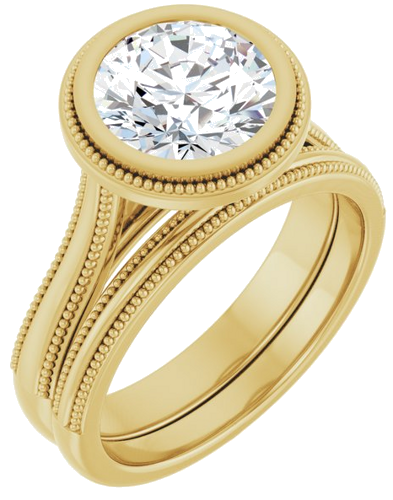 Sužadėtuvių Žiedas „Solitaire“ 585 Geltonojo Aukso Round 8.2mm (6)