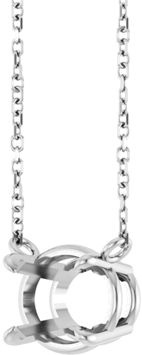 Pakabukas „Solitaire“ 585 Baltojo Aukso Oval 9.5mm x 7.5mm (2)