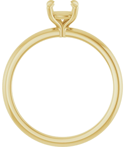 14K Yellow  5x5 mm Cushion Solitaire Engagement Ring Mounting (2)