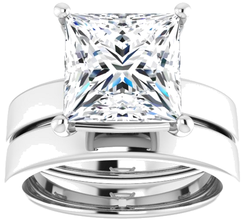 14K White 9 mm Square Solitaire Engagement Ring Mounting (8)