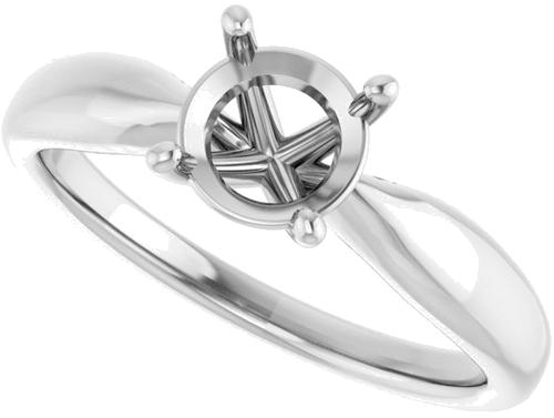 Sužadėtuvių Žiedas „Solitaire“ 585 Baltojo Aukso Round 6.5mm (5)