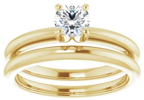14K Yellow  4.8 mm Round Solitaire Engagement Ring Mounting (8)