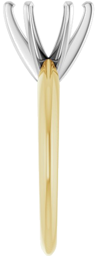 Sužadėtuvių Žiedas „Solitaire“ 585 Baltojo Ir Geltonojo Aukso Round 7.8mm x 8.6mm (4)