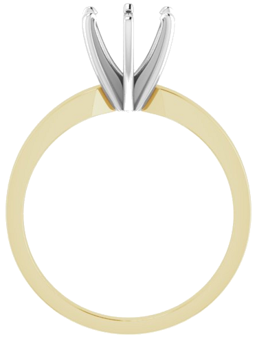 14K Yellow   White 6.6-7.2 mm Round 6-Prong Solitaire Engagement Ring Mounting (2)