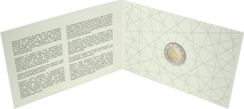 2022 Эстония 35-летие программы Erasmus BU монета 2 евро на карте (6)