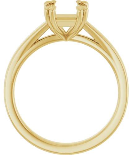 14K Yellow 8x6 mm Emerald Engagement Ring Mounting (2)