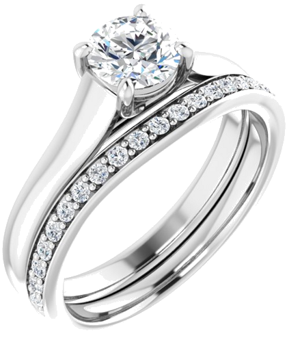 14K White 5.5 mm Round Solitaire Engagement Ring Mounting (6)