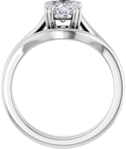 Sužadėtuvių Žiedas „Solitaire“ 585 Baltojo Aukso Oval 8mm x 6mm (7)