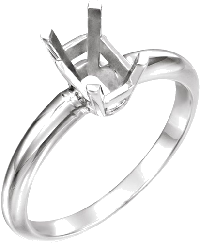 Sužadėtuvių Žiedas „Solitaire“ 585 Baltojo Aukso Emerald Cut 10mm x 8mm (1)