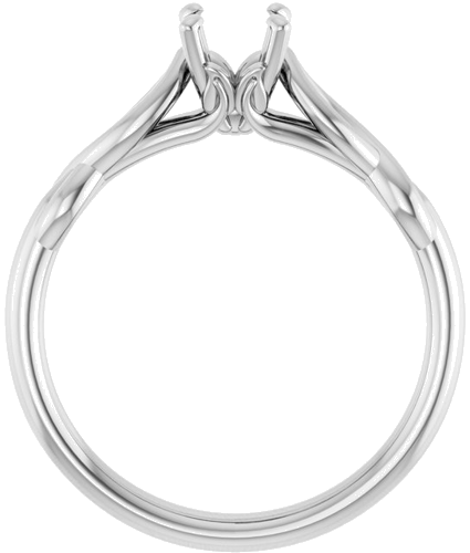 14K White  5.2 mm Round Solitaire Engagement Ring Mounting (2)