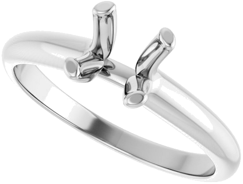 10K White 6.5 mm Round Solitaire Engagement Ring Mounting (4)