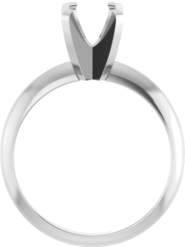 14K White 8x6 mm Oval Solitaire Engagement Ring Mounting (2)