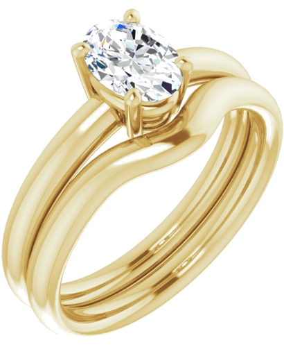 14K Yellow 7x5 mm Oval Engagement Ring Mounting (6)