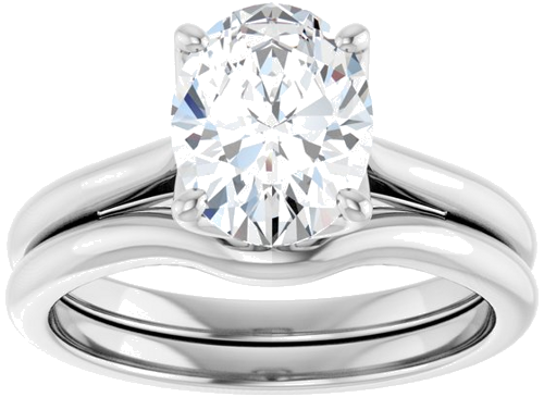 Sužadėtuvių Žiedas „Solitaire“ 585 Baltojo Aukso Oval 9mm x 7mm (8)