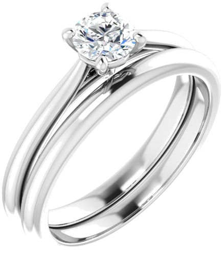 14K White 4.8 mm Round Solitaire Engagement Ring Mounting (6)