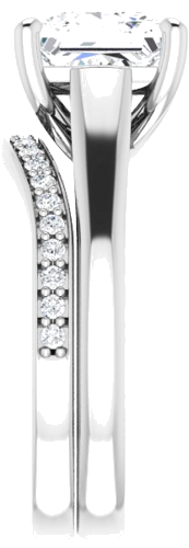 Sužadėtuvių Žiedas „Solitaire“ 585 Baltojo Aukso Square 7.5mm (9)