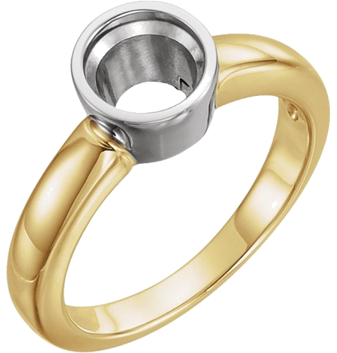 Sužadėtuvių Žiedas „Bezel-Set Solitaire“ 14k yellow/white gold Round 4.1mm (1)