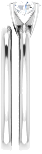 14K White  6x4 mm Oval Solitaire Engagement Ring Mounting (9)