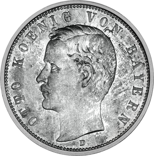 5 марки 1891-1913 Ото Кралство Бавария Сребърна монета (1)
