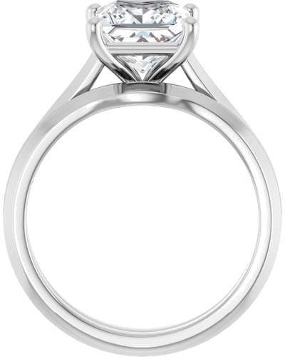 14K White 7 mm Square Solitaire Engagement Ring Mounting (7)