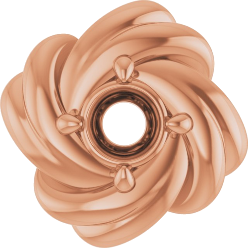 14K Rose 3.5 mm Round Knot 16-18  Necklace Mounting (1)