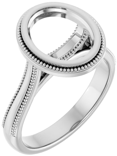 Sužadėtuvių Žiedas „Solitaire“ 585 Baltojo Aukso Oval 10mm x 8mm (1)