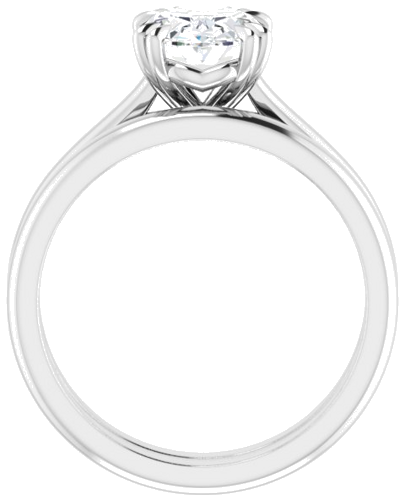 14K White 9x7 mm Oval Solitaire Engagement Ring Mounting (7)