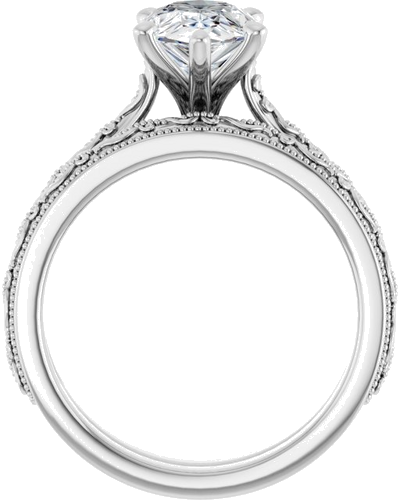 Sužadėtuvių Žiedas „Solitaire“ 585 Baltojo Aukso Pear Shape 10mm x 7mm (7)