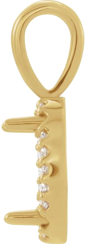 14K Yellow 9x7 mm Oval .06 CTW Natural Diamond Halo-Style Pendant (2)