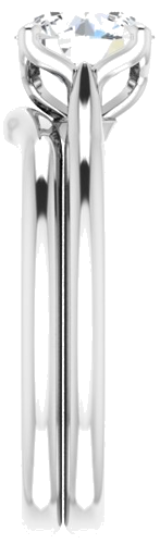 Sužadėtuvių Žiedas „Solitaire“ 585 Baltojo Aukso Round 7mm (9)