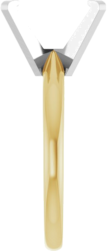 14K Yellow White 10x8 mm Emerald Solitaire Engagement Ring Mounting (4)