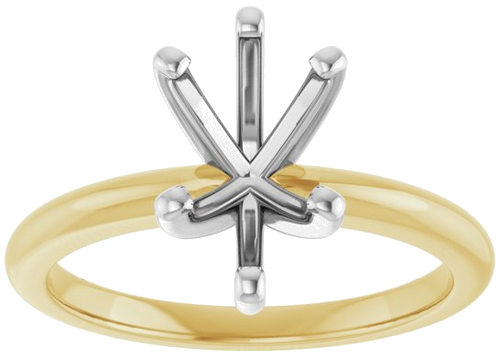 14K Yellow   White  10x7 mm Pear Solitaire Engagement Ring Mounting (3)