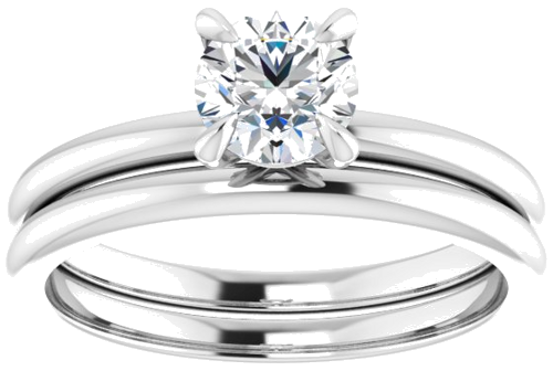Platinum  5.5 mm Round Solitaire Engagement Ring Mounting (8)