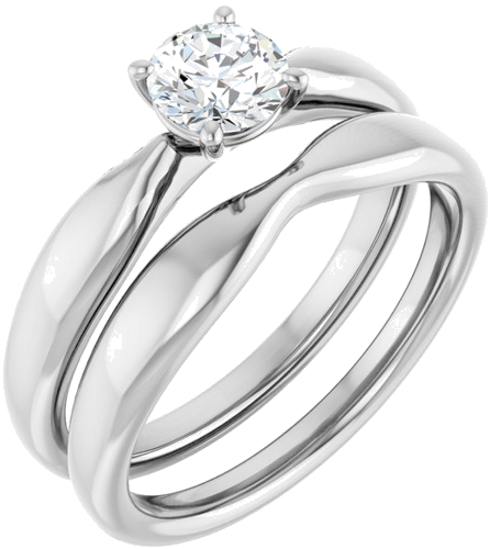 14K White  5.2 mm Round Solitaire Engagement Ring Mounting (6)