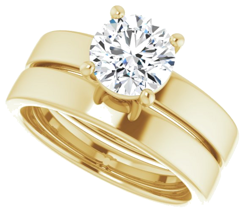14K Yellow 7 mm Round Solitaire Engagement Ring Mounting (10)