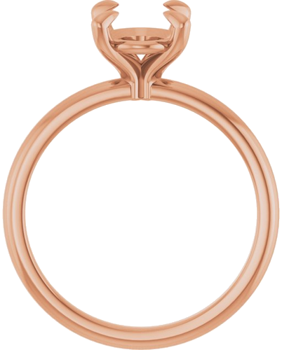 14K Rose  9x7 mm Oval Solitaire Engagement Ring Mounting (2)