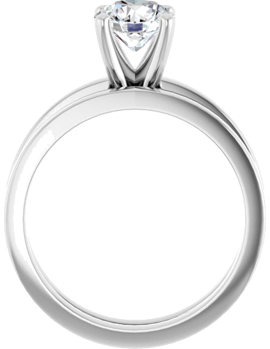 Sužadėtuvių Žiedas „Solitaire“ 417 Baltojo Aukso Round 6.5mm (2)