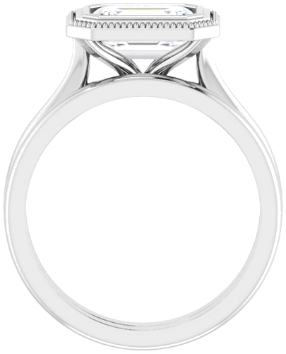 14K White 8x6 mm Emerald  Solitaire Engagement Ring Mounting (7)